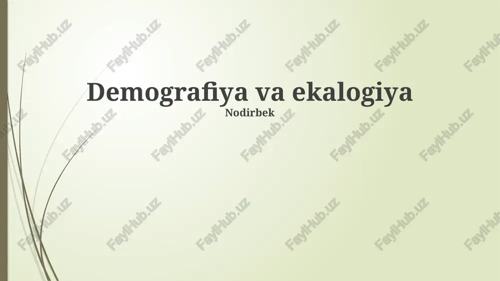 demografiya va ekologiya — PPTX