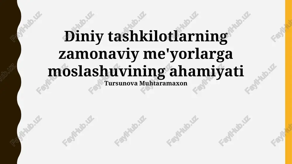 globalizatsiya va diniy tashkilotlar — PPTX