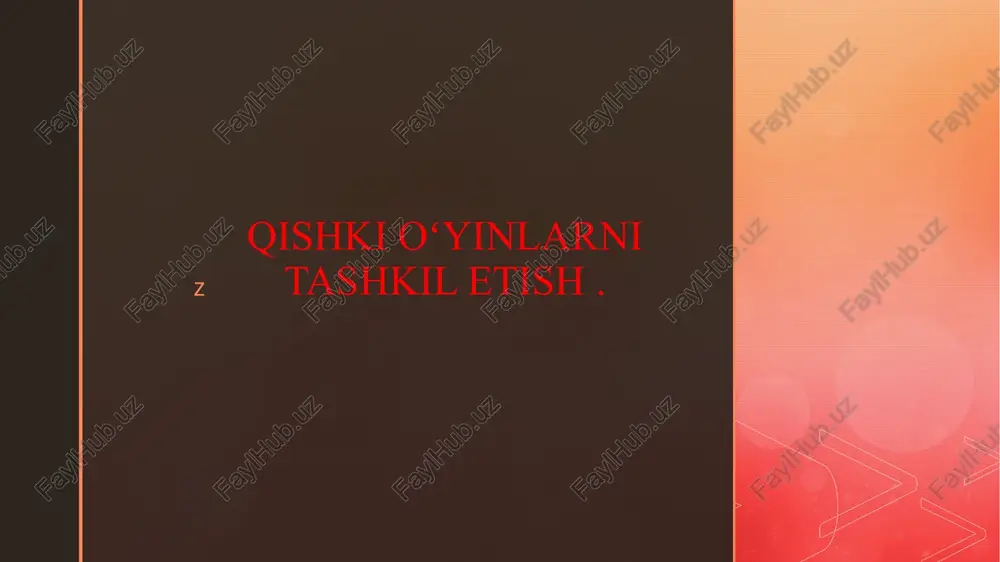 qishki oʻyinlarni tashkil etish. — PPTX