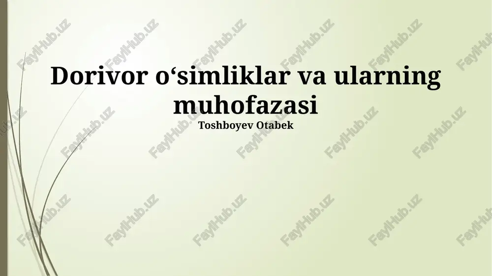 o'simliklar va ularning muhofazasi — PPTX