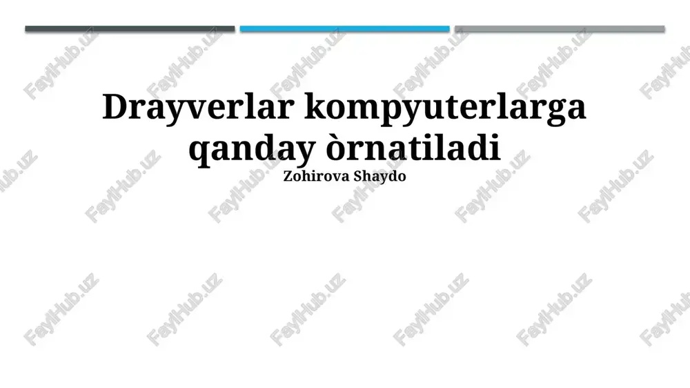 drayverlar kompyuterlarga qanday òrnatiladi — PPTX