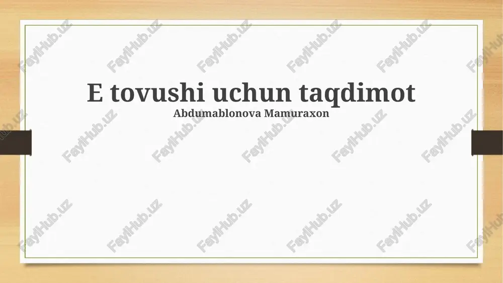 e tovushi uchun taqdimot — PPTX