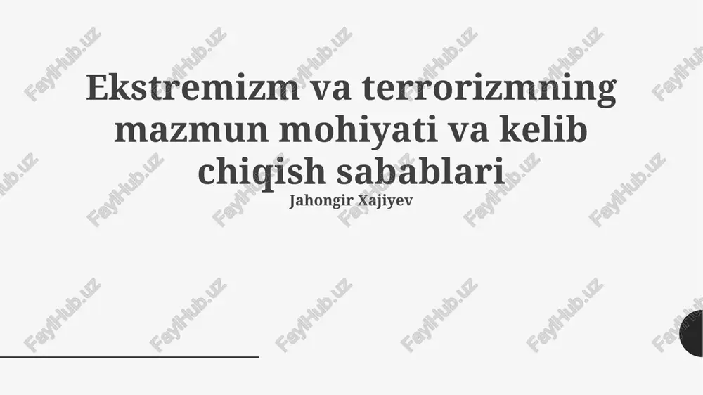 diniy ekstremizm — PPTX