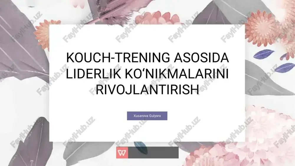 kouch trening asosida liderlik koʻnikmalarini shakllantirish — PDF