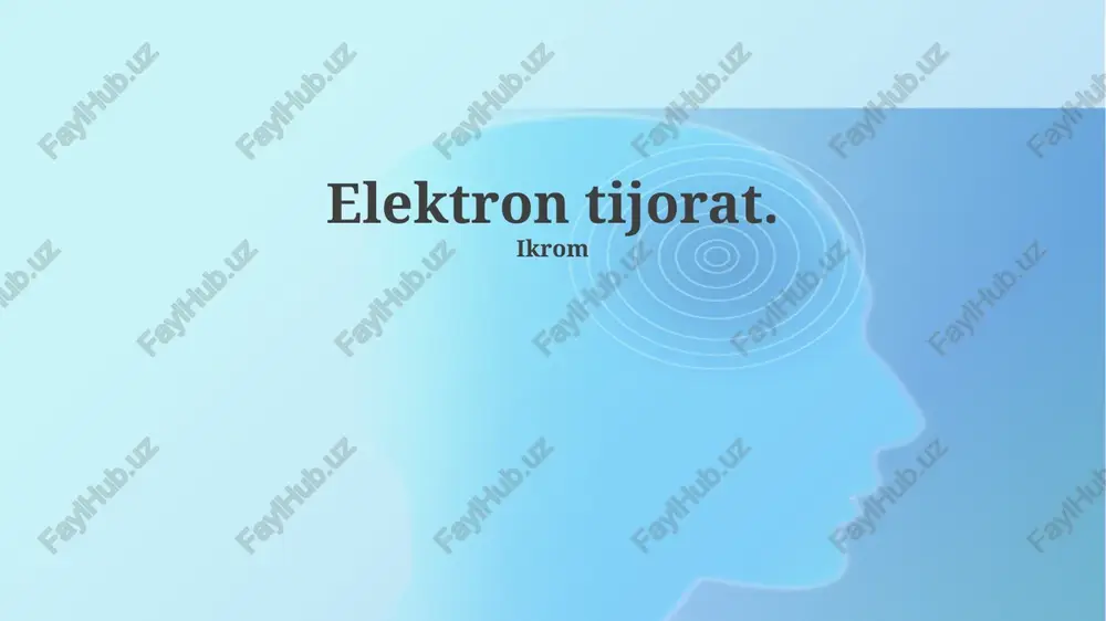 elektron tijorat — PPTX