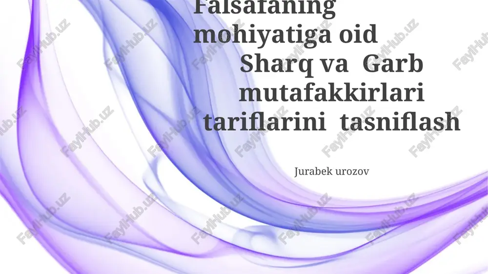 falsafa mohiyatiga oid — PPTX