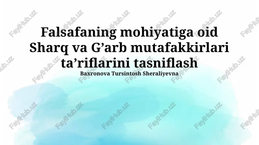 falsafaning mohiyati — PPTX