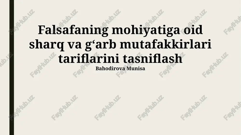 falsafaning mohiyati — PPTX