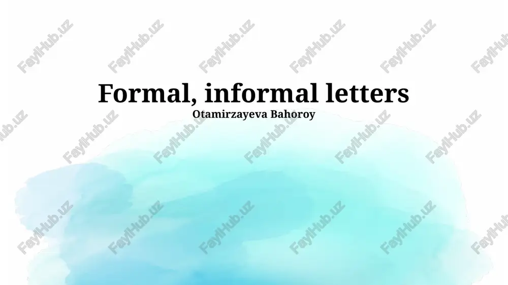 formal, informal letters — PPTX