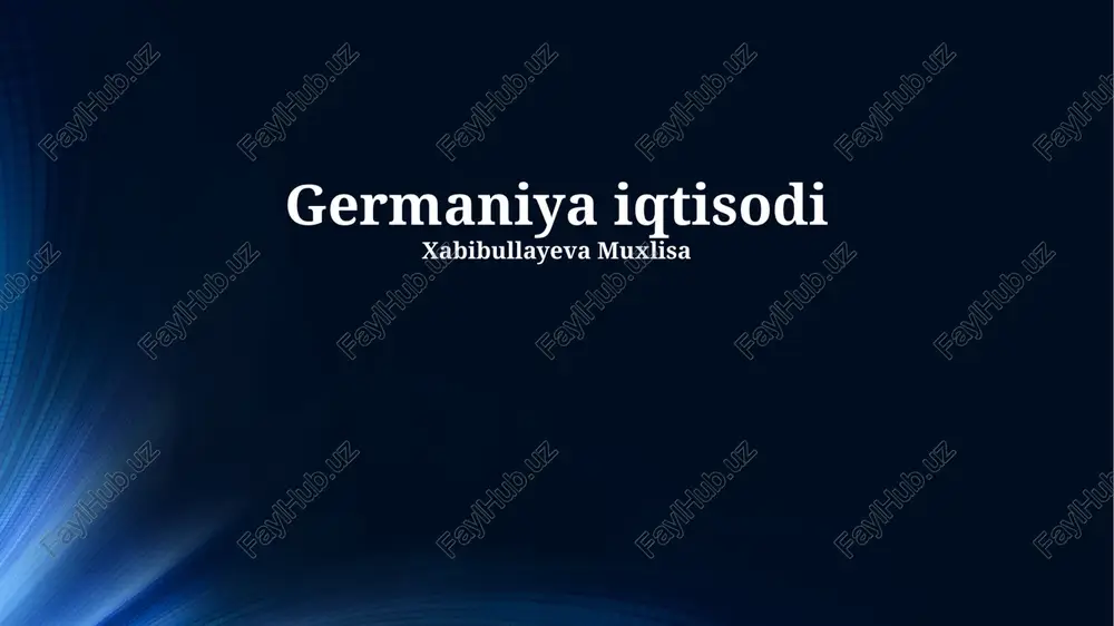 germaniya iqtisodi — PPTX