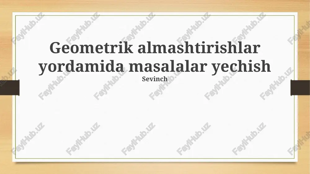 murakkab transformasiyalar — PPTX
