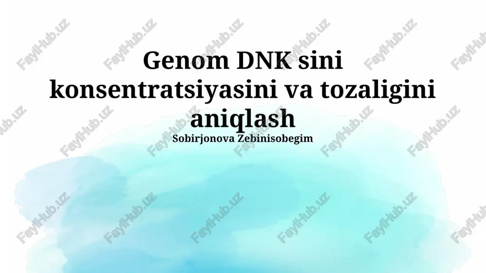 dnk miqdorini aniqlashning boshqa usullari — PPTX