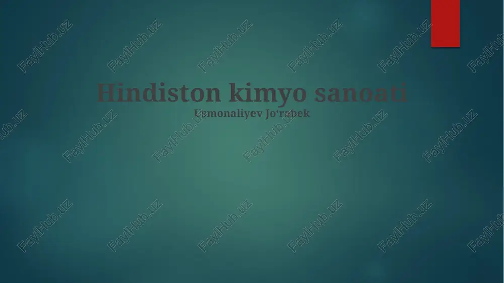 hindiston kimyo sanoati — PPTX