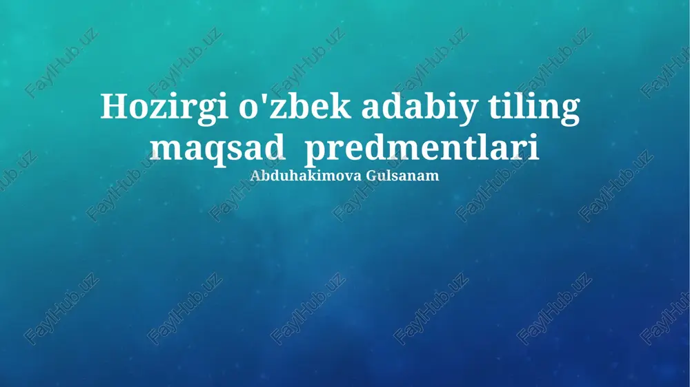 til tozaligi va boyitilishi — PPTX
