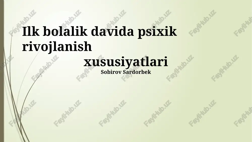 kognitiv rivojlanish va tilning shakllanishi — PPTX