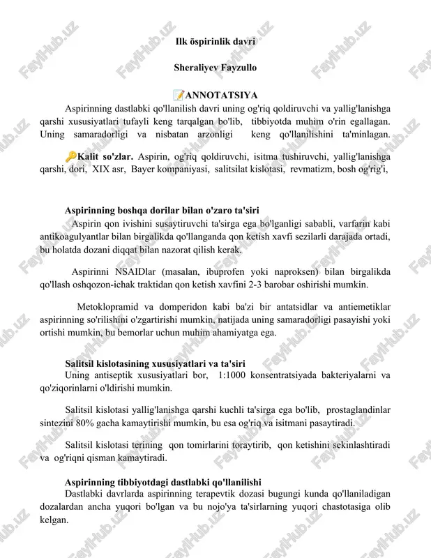 aspirin — DOCX