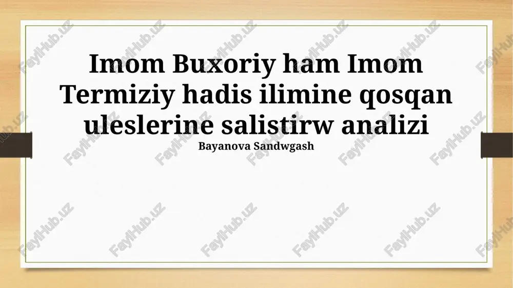 sunan tirmiziy — PPTX