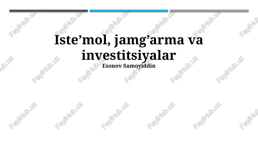investitsiyalarning turlari — PPTX