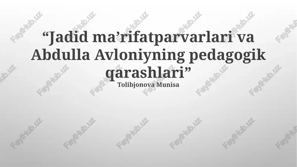 ayollar ta'limi masalasi — PPTX