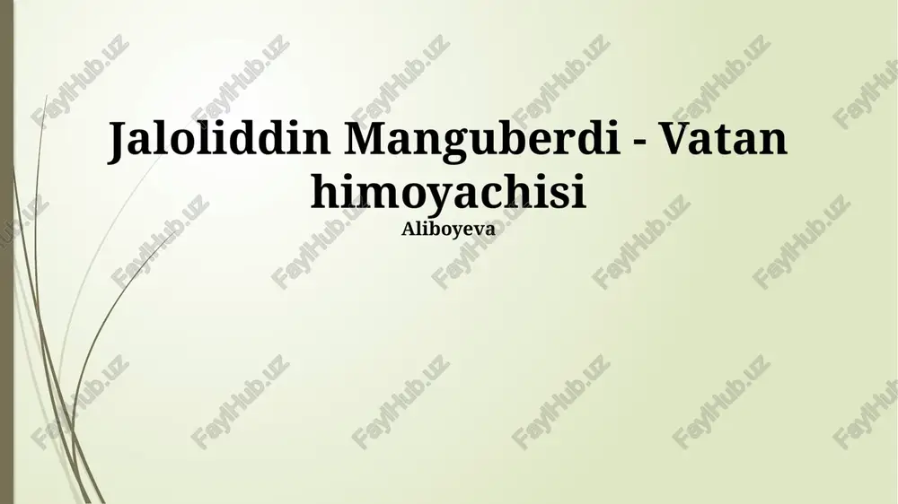 jaloluddin manguberdi - vatan himoyachisi — PPTX
