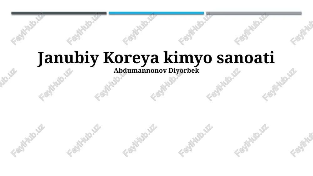 janubiy koreya kimyo sanoati — PPTX