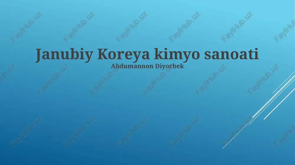janubiy koreya kimyo sanoati — PPTX