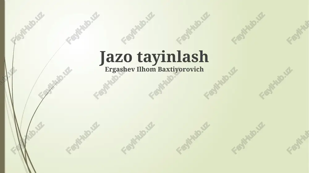 jazo tayinlash — PPTX