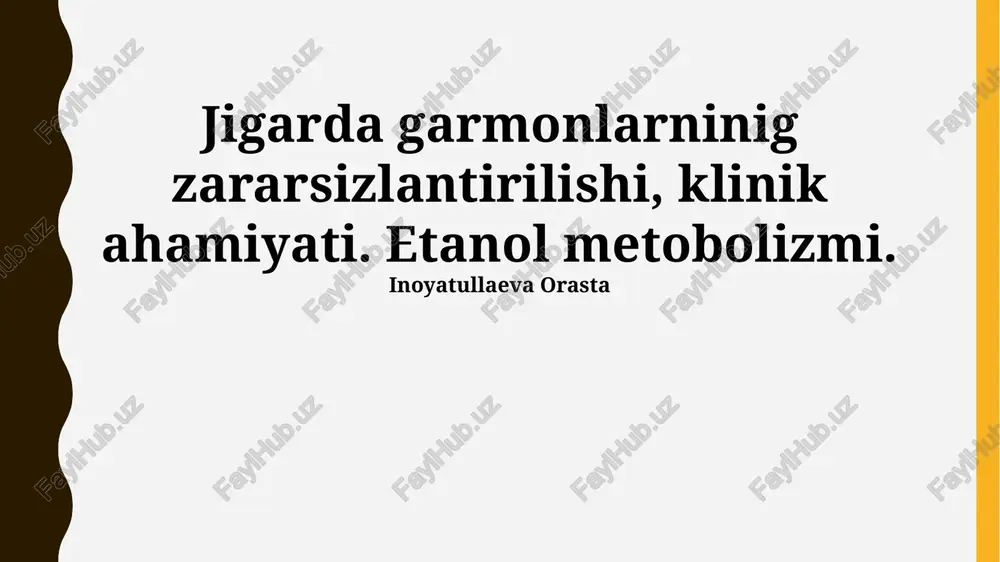 etanol metabolizmi — PPTX