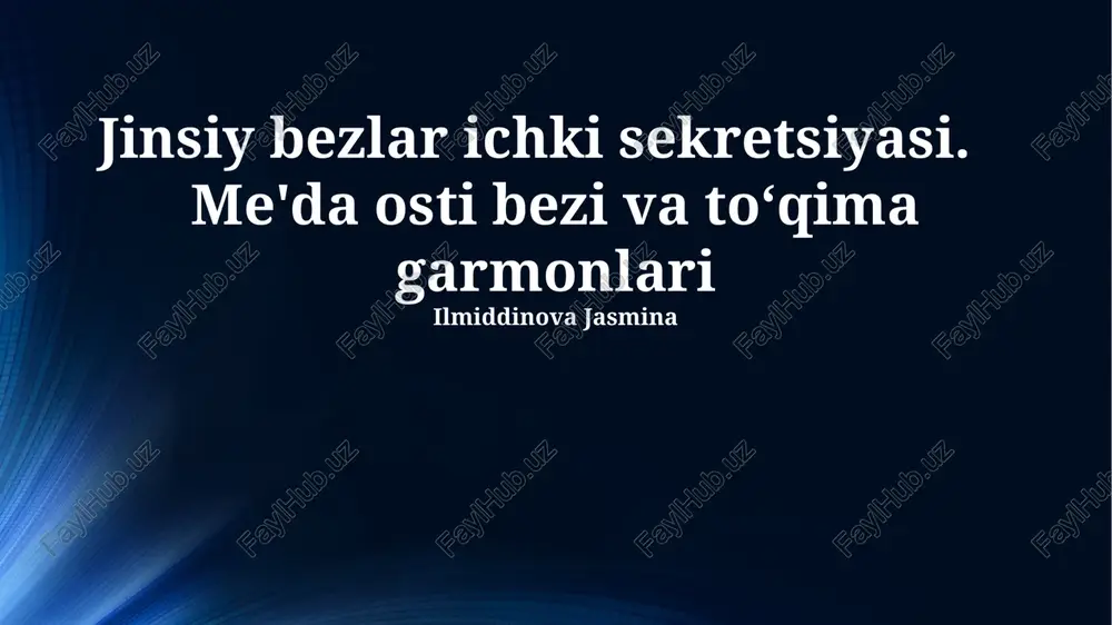 jinsiy bezlar ichki sekretsiyasi — PPTX
