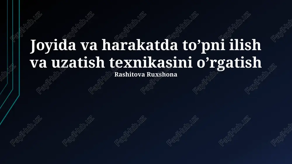 harakatdagi to'pni uzatish texnikalari — PPTX