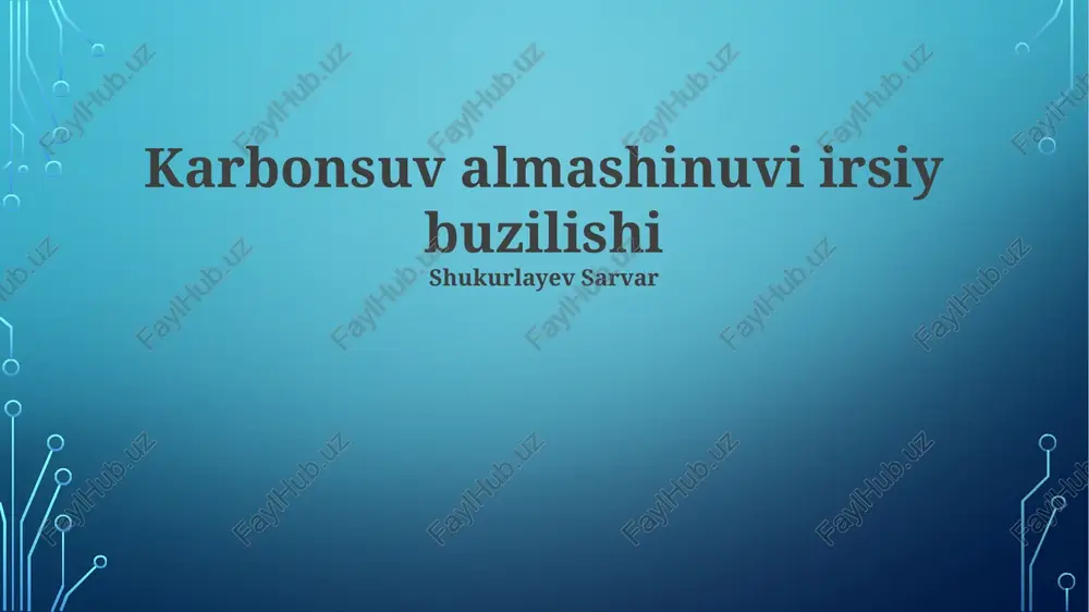 karbonsuv almashinuvi irsiy buzilishi — PPTX