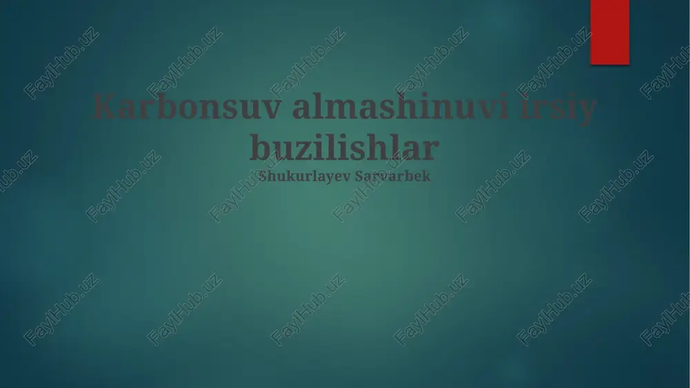 karbonsuv almashinuvi irsiy buzilishlar — PPTX