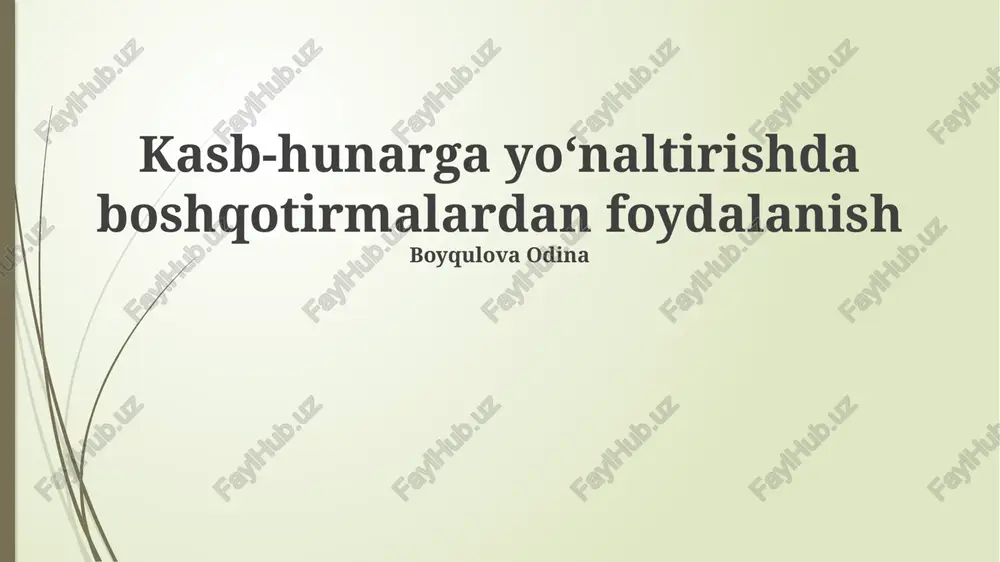 kasblarga oid topishmoqlar misollari — PPTX