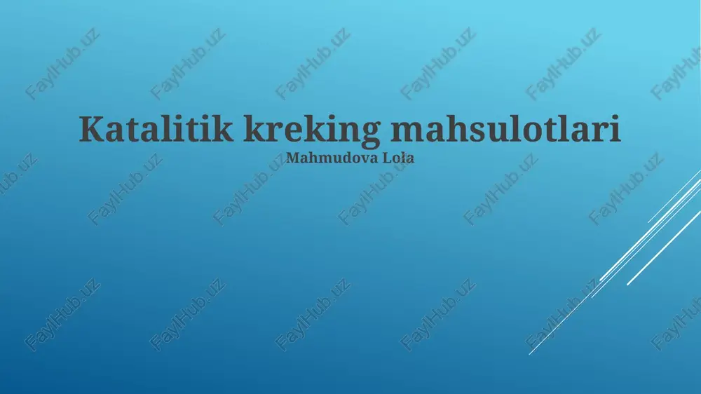 katalitik kreking mahsulotlari — PPTX
