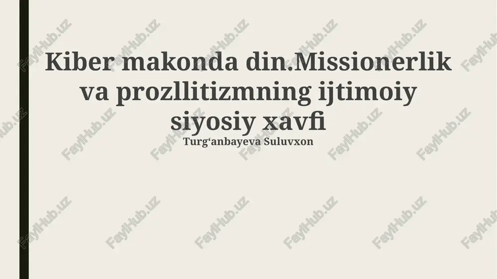 kibermakon va diniy ekstremizm — PPTX