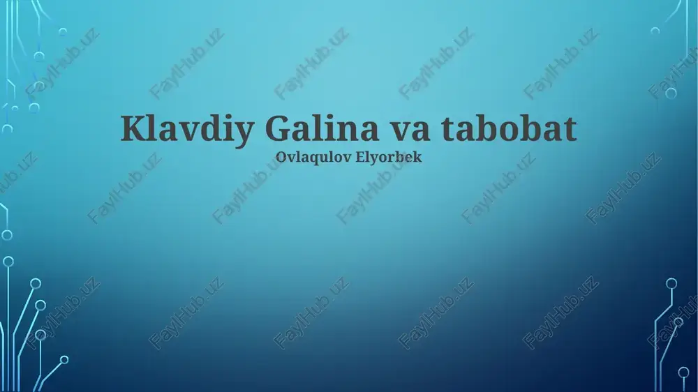 galenning tibbiyotga qo'shgan hissasi — PPTX