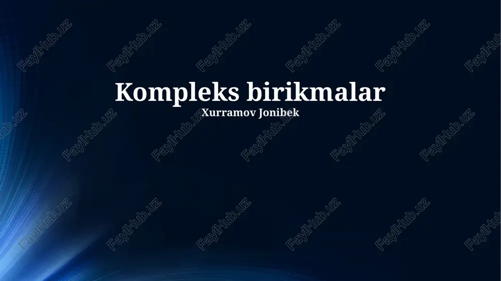 kompleks birikmalar — PPTX