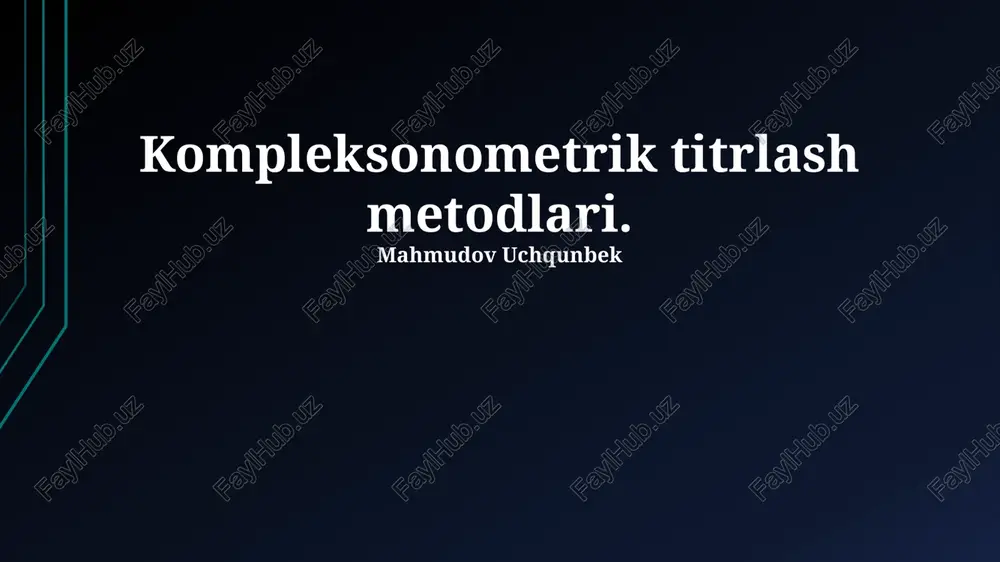 kompleksonometrik titrlash metodlari — PPTX