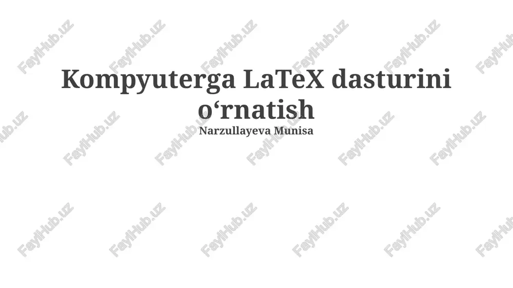 latex dasturini o‘rnatish — PPTX