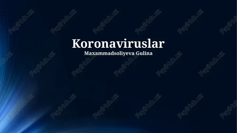 koronaviruslar — PPTX