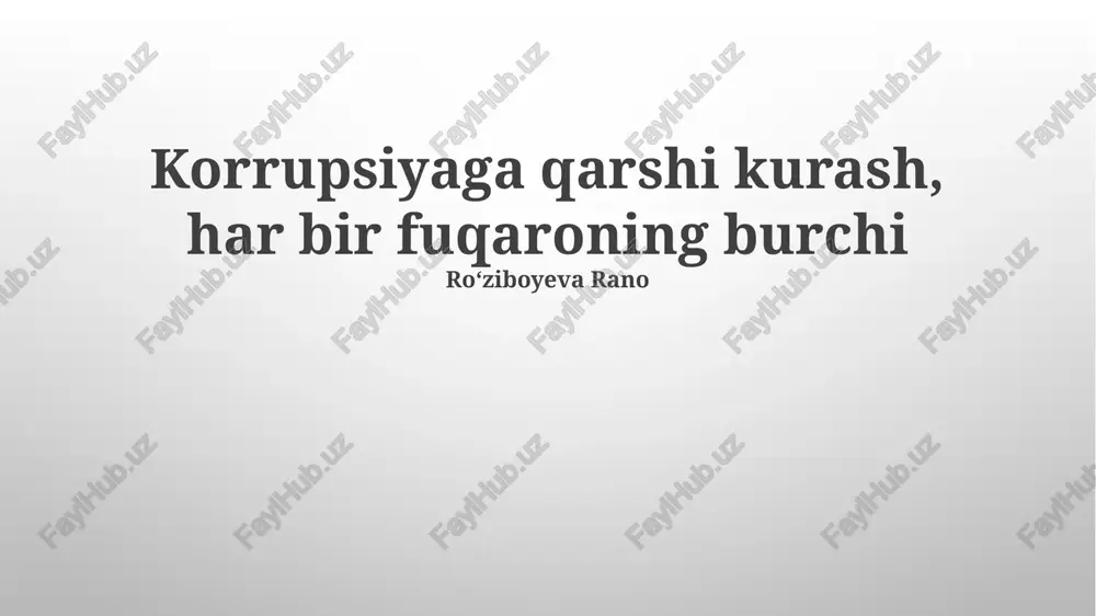 korrupsiyaga qarshi kurash — PPTX