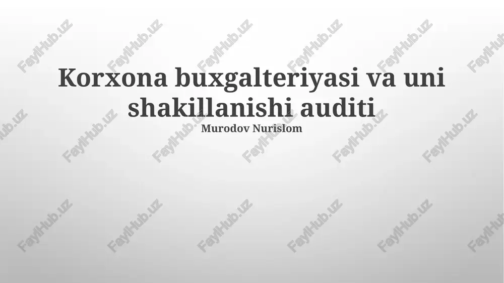 buxgalteriya hisobining asosiy tamoyillari — PPTX