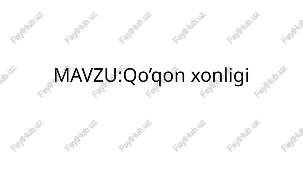 qo’qon xonligi — PPTX