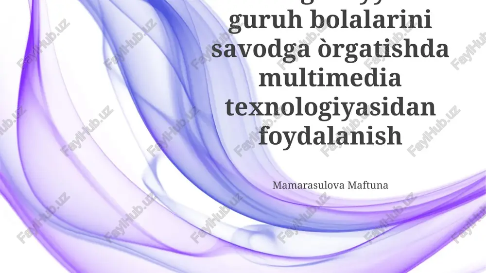 multimedia texnologiyasidan foydalanish — PPTX