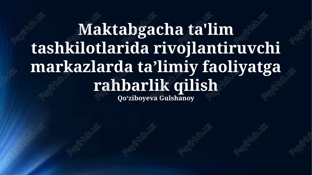 rivojlanish markazlari — PPTX