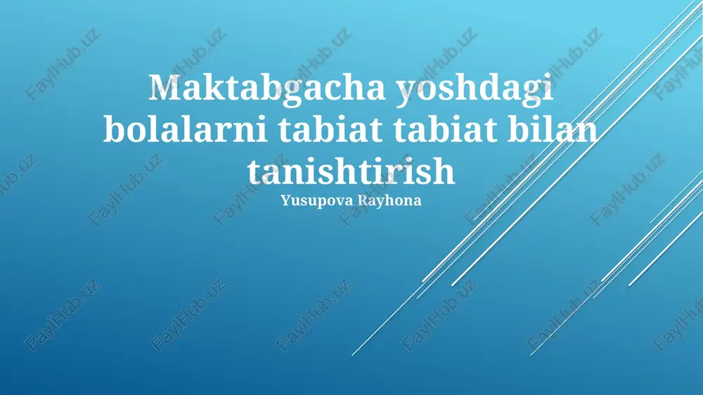 tabiat bilan tanishtirish — PPTX