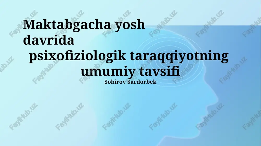 psixomotor rivojlanish — PPTX