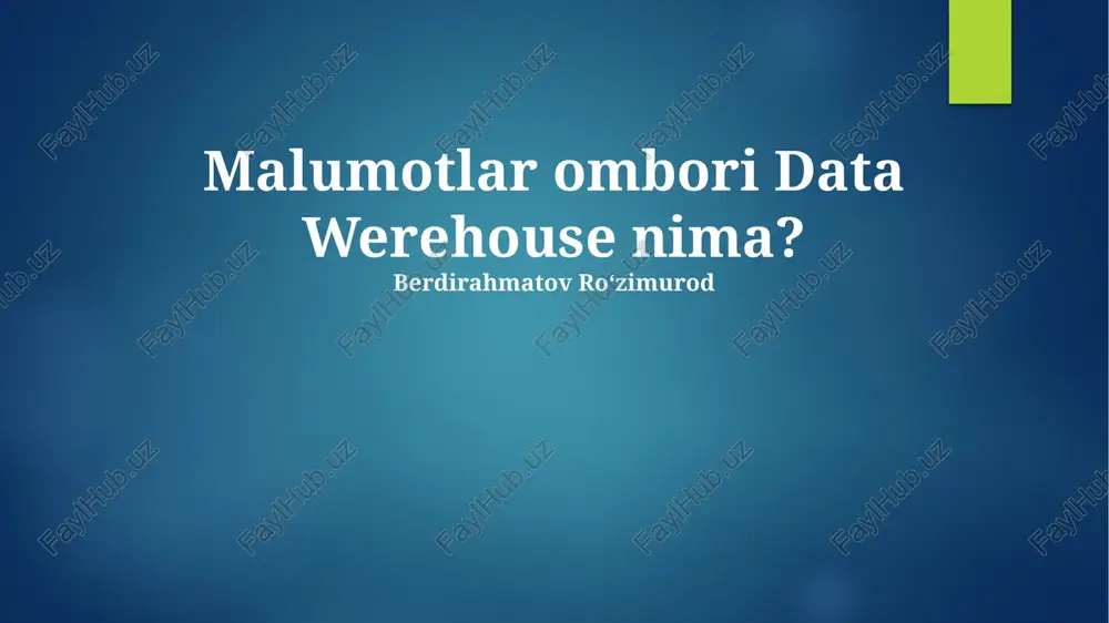 ma'lumotlar ombori — PPTX
