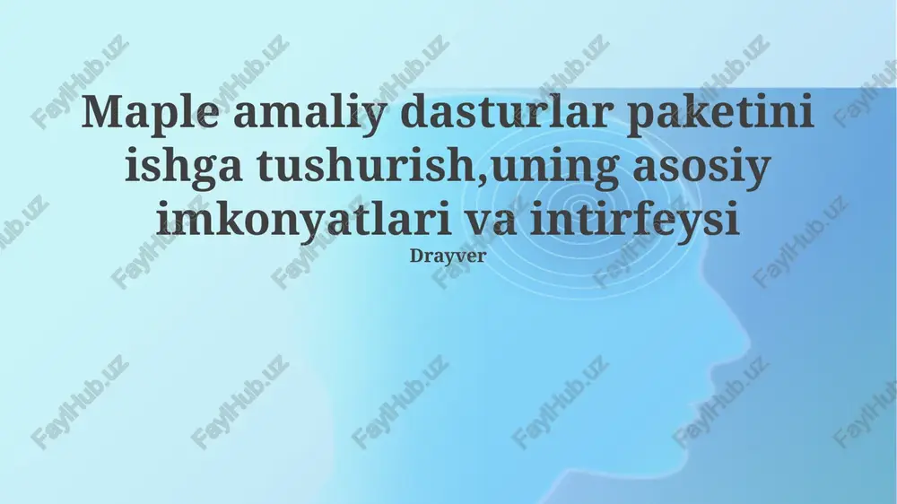 maple dasturiy ta'minot — PPTX
