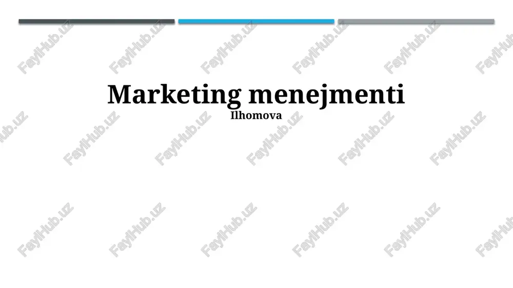 marketing menejmenti — PPTX
